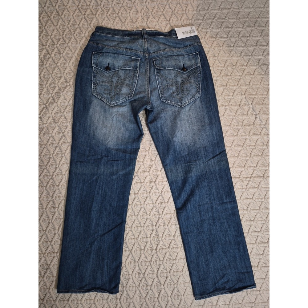 Y2K White Tag Premium Denim Jeans 36x32 Mens Faded Blue Straight Leg